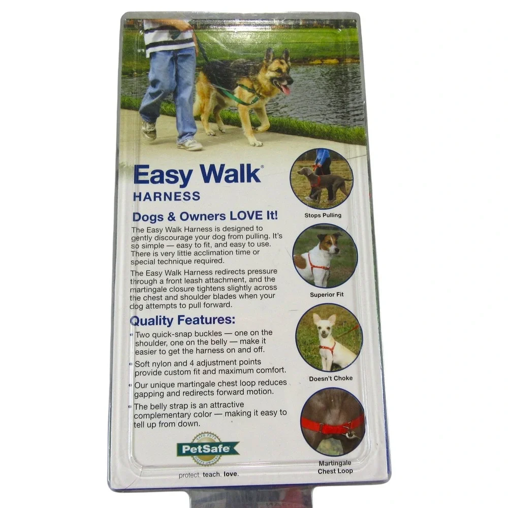 PetSafe Dog Easy Walk‎ Harness Large Black No-Pull Martingale Loop Adjustable